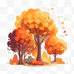 秋天树木插画图片_倒树 向量