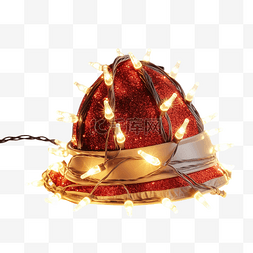 天气播报员封面图片_用灯光装饰的圣诞帽