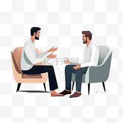 男子在会议上与心理学家交谈