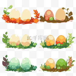 鸡蛋边框图片_鸡蛋边框剪贴画复活节彩蛋集不同