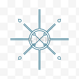 太阳轮和箭头的线条轮廓 向量