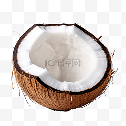 无背景的成熟椰子照片
