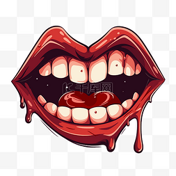 嘴唇和牙齿图片_吸血鬼的嘴唇 向量