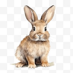兔子畫图片_水彩画兔子可爱