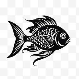 纹身鲤鱼鱼图片_黑色纹身鱼
