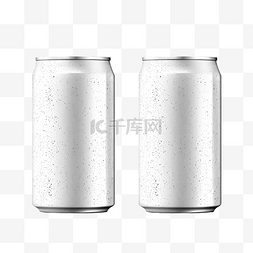 啤酒水滴图片_现实的罐头白色，带有水滴，用于