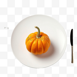 桌上盘子图片_桌上盘子里的小南瓜是感恩节晚餐