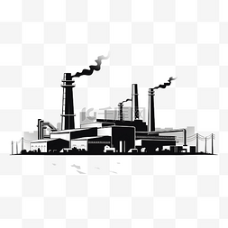 机械工厂图片_简约风格的工厂建筑插画