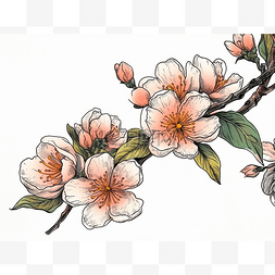 春天的樱花素描