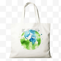 环保手绘水彩图片_带有地球符号水彩的空生态友好型
