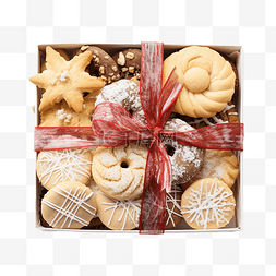 小白盒图片_各种圣诞饼干作为圣诞节的食物礼