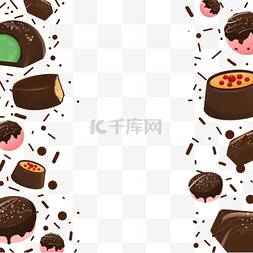 饼干正方形图片_巧克力甜品褐色边框正方形