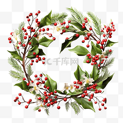 花环装饰框图片_用云杉树枝制成的圣诞花环