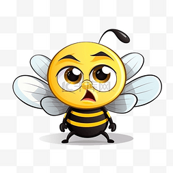 表情符号蜜蜂卡通哭泣