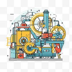 降落图片_简约风格的工业机械插图