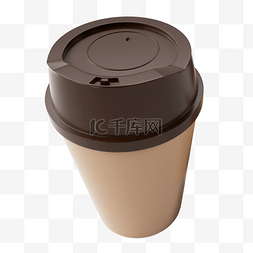 咖啡杯3d棕色纸杯