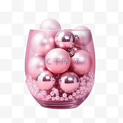 玻璃球里的图片_粉红色墙壁上的玻璃花瓶里放着圣