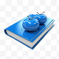 3d 渲染蓝皮书，其上有苹果隔离
