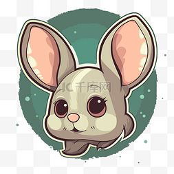 卡通兔子有一个大眼睛和一些大耳