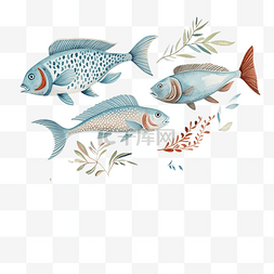 蓝色水鱼图片_鱼壁画海壁纸