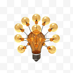 灯泡网络的 3d 插图