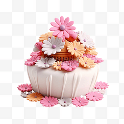 蛋糕母亲节 3d 插图