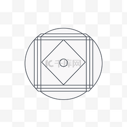 简单的几何设计，上面有一个圆圈