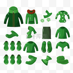手绘帽子冬图片_为孩子们找到绿色保暖衣服逻辑谜