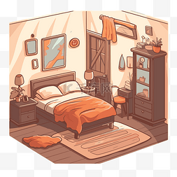 小卧室图片_干净的卧室 向量