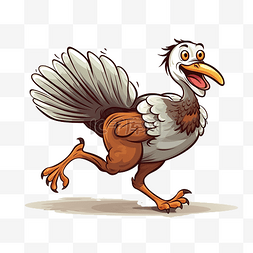 离开鸟图片_卡通火鸡鸟在感恩节的恐惧象征中
