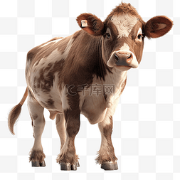 牛形象图片_用于图形资产 Web 演示或其他的 3D 
