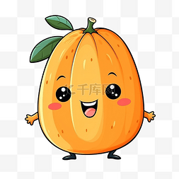 水果可爱卡通人物图片_可爱微笑卡通水果多彩人物木瓜