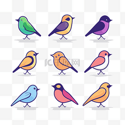 平面上有九种颜色的鸟 向量
