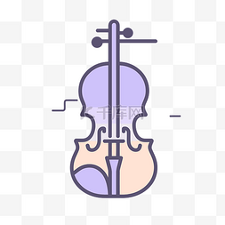 紫色小提琴图标矢量图