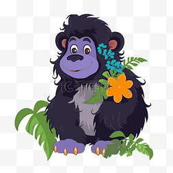 大猩猩剪贴画 可爱的大猩猩卡通