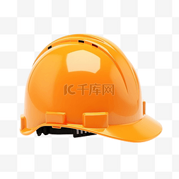 安全头帽图片_塑料橙色安全头盔或建筑安全帽概