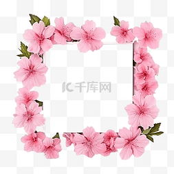 水彩春天花卉图片_粉紅色的花朵框架