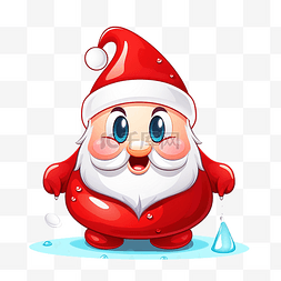 psd雨水图片_可爱的卡通吉祥物人物水滴圣诞老
