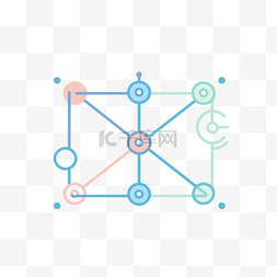中间有点的网络和颜色图标 向量