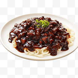 黑色食品背景图片_带有ai生成的jajangmyeon png
