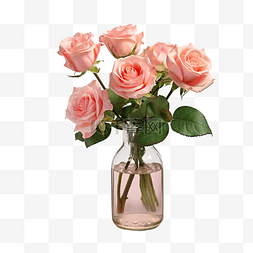 玻璃瓶里的玫瑰花