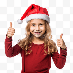 庆祝圣诞节的小女孩开朗自信地表