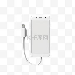 智能背景黑色图片_带 USB 充电的白色智能手机