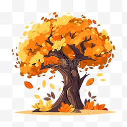 秋天的一棵树图片_秋天的树 向量