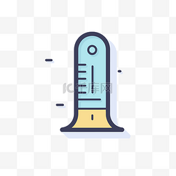 医用温度计温度计扁线图 向量