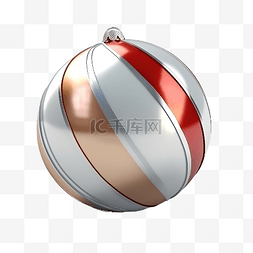 3d 渲染圣诞节装饰椭圆球隔离