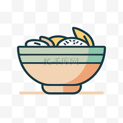 图标样式图片_一个盛有食物的碗的图标 向量