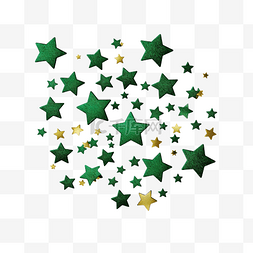 绿色星星五彩纸屑绿色星星闪闪发