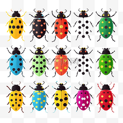 动画主题素材素材图片_丑角虫子昆虫和花园概念以彩色主