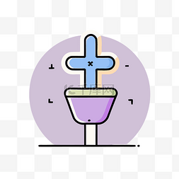 圣灰星期三图片_带有十字架的厕所设计 向量